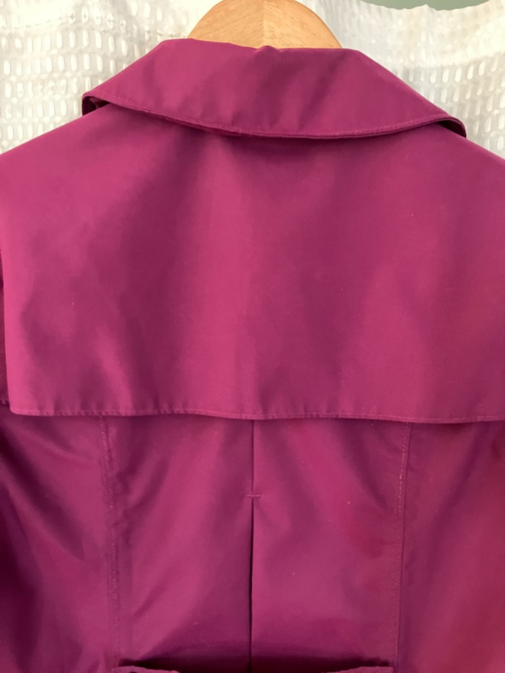 Lands' End Fuchsia Purple Spring Raincoat Trench Jacket Coat Small - Picture 6 of 16